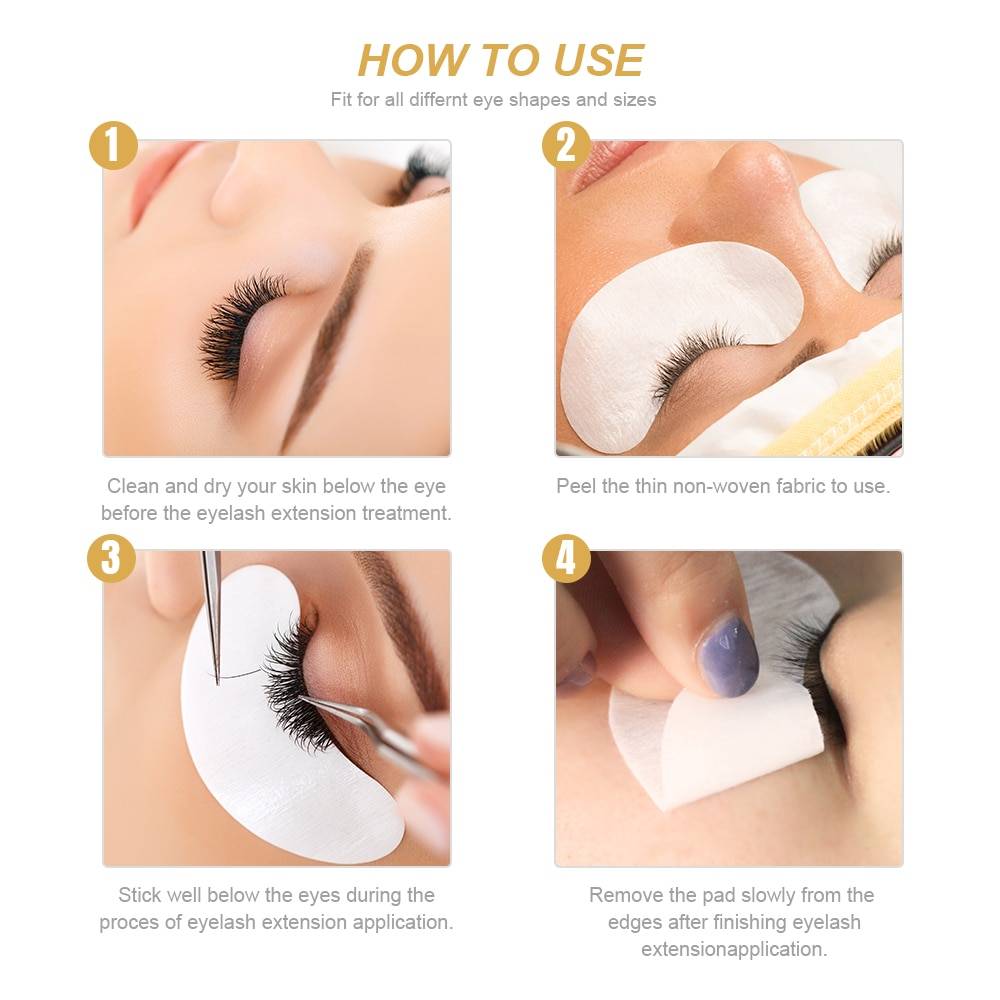 Eyelash Under Eye Pads 50 pcs Set Beauty & Health Skin Care Color : Golden|Purple|Pink|Ivory|Snowy 