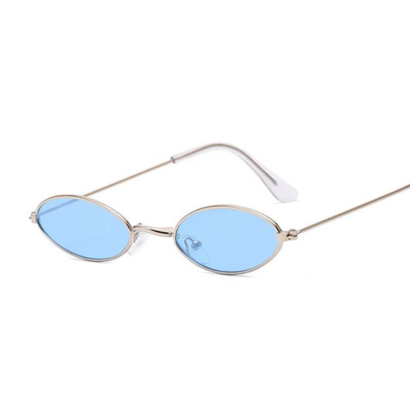 Unisex Retro Small Oval Sunglasses Sunglasses & Glasses Unisex Sunglasses Lenses Color : Red|Blue|Yellow|Yellow|Gray|Gray|Pink|Gray|Transparent|Transparent|Silver|Green 