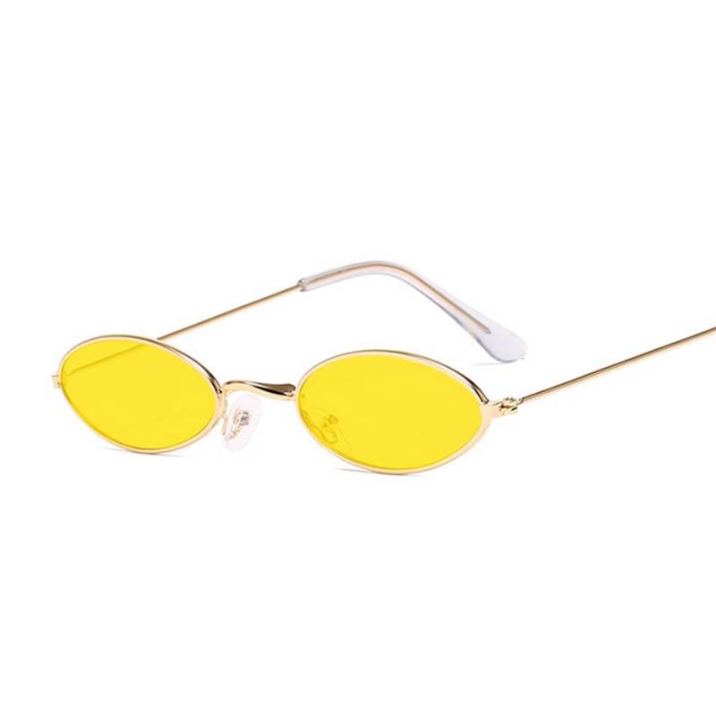 Unisex Retro Small Oval Sunglasses Sunglasses & Glasses Unisex Sunglasses Lenses Color : Red|Blue|Yellow|Yellow|Gray|Gray|Pink|Gray|Transparent|Transparent|Silver|Green 