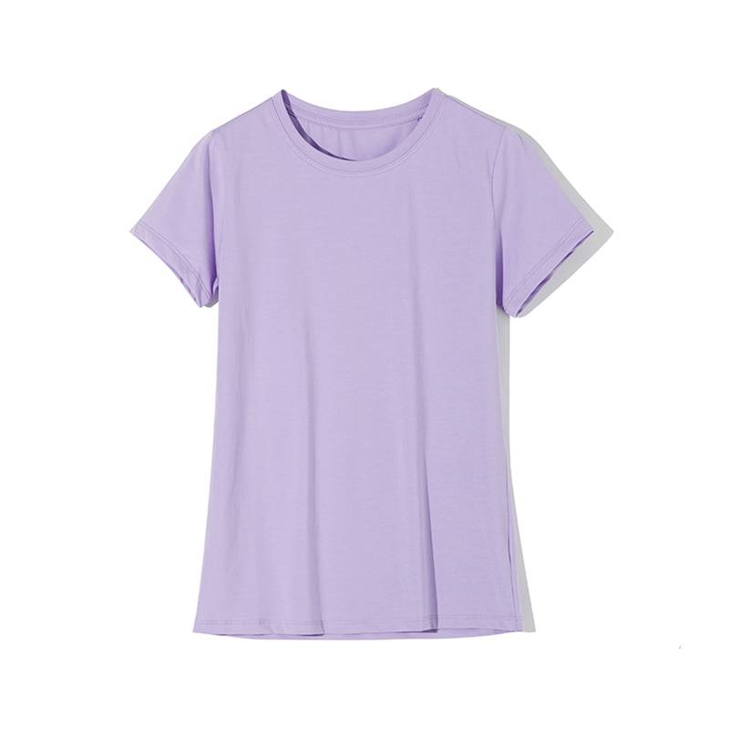 Elastic Plain Cotton T-Shirt for Women T-Shirts Tops & Tees Women's Clothing & Accessories Color : White|Black|Blue|Light Purple|Red|Yellow|Grey|Burgundy|Brown|Dark Brown|Dark Blue|Dark Green 