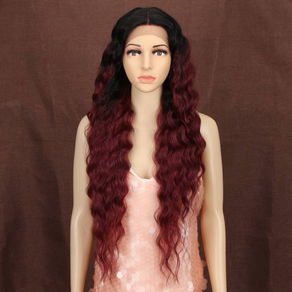 Lace Front Deep Wave Ombre Wig Hair Extensions & Wigs Synthetic Hair Wigs Color : TAT6-27-24E|TTPN4-270A-24F|GT4-27Q-86E|SOP43026|TT1B-30|GT4-33-LINEN|TT1B-530|1B|#613 