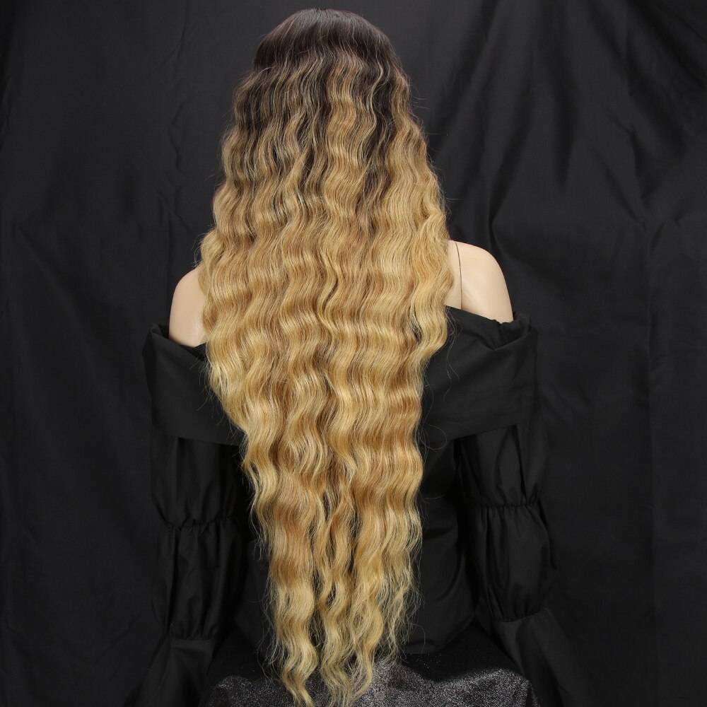 Lace Front Deep Wave Ombre Wig Hair Extensions & Wigs Synthetic Hair Wigs Color : TAT6-27-24E|TTPN4-270A-24F|GT4-27Q-86E|SOP43026|TT1B-30|GT4-33-LINEN|TT1B-530|1B|#613 
