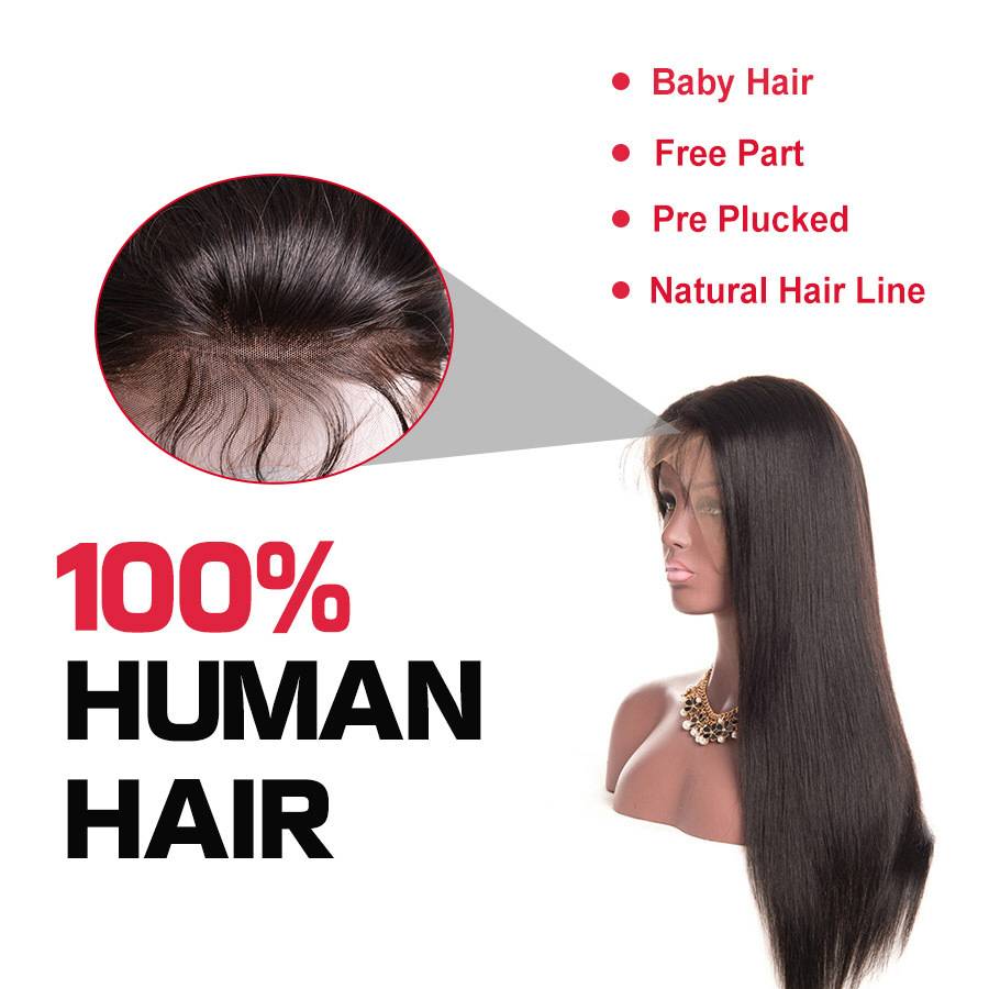 Malaysian Straight Black Wig Hair Extensions & Wigs Human Hair Wigs Stretched Length : 8 inches|10 inches|12 inches|14 inches|16 inches|18 inches|20 inches|22 inches|24 inches|26 inches 