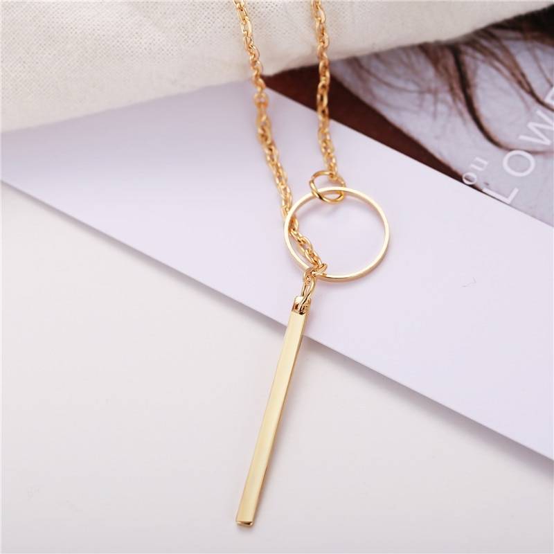 Geometric Shaped Pendant Necklace Necklaces Women Jewelry Color : Gold|Silver 