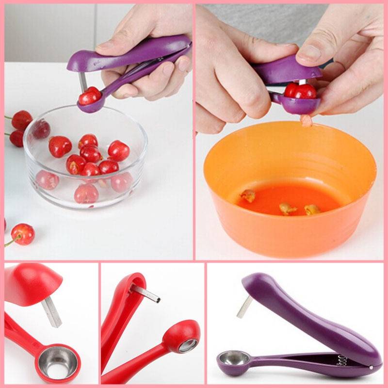 Purple Olive / Cherry Pitter Tool Fruits & Vegetables Tools Kitchen Kitchen Tools & Gadgets Color : Purple 