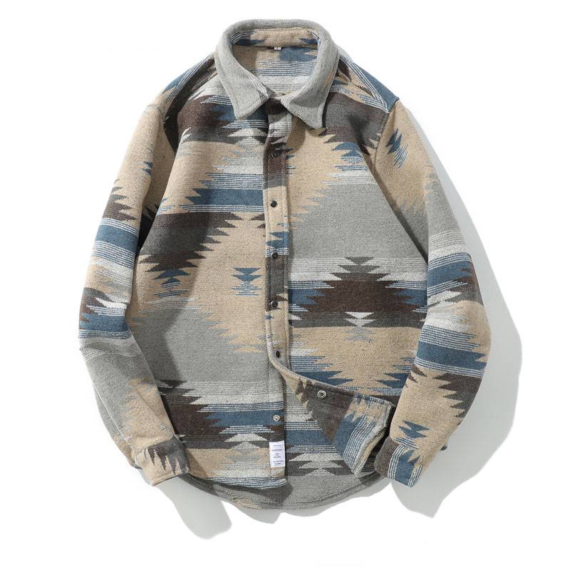 Men's Fashion Street Style Long Sleeve Shirt Men's Clothing & Accessories Shirts Color : Gray|Red 