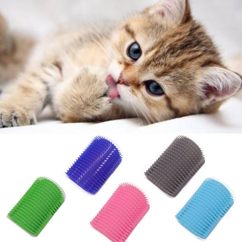 Self Groomer Massage Brush for Cats Cats & Dogs Products Pet Grooming Pet Supplies Color : Orange|Black|Sky Blue|Red|Gray|Blue|Pink|Green|Lake Blue|Cat Mint (5g) 