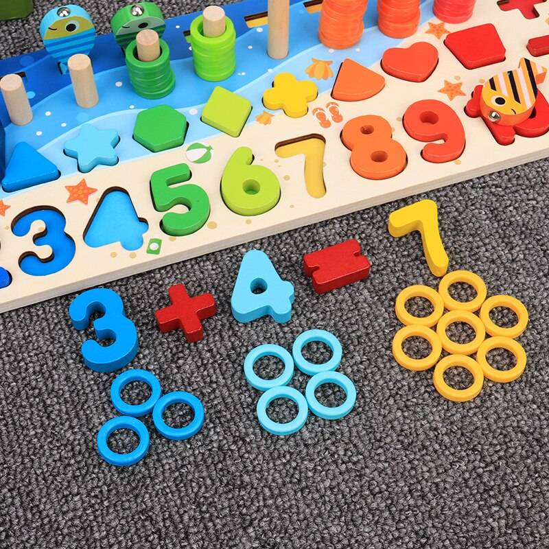 Montessori Educational Wooden Board with Numbers Educational Toys Kid's Toys Toys Color : White|No box|With box 