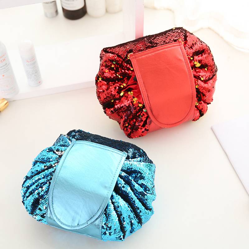 Sequin Make Up Cosmetics Bag Accessories Color : Blue|Gold|Multi|Red 