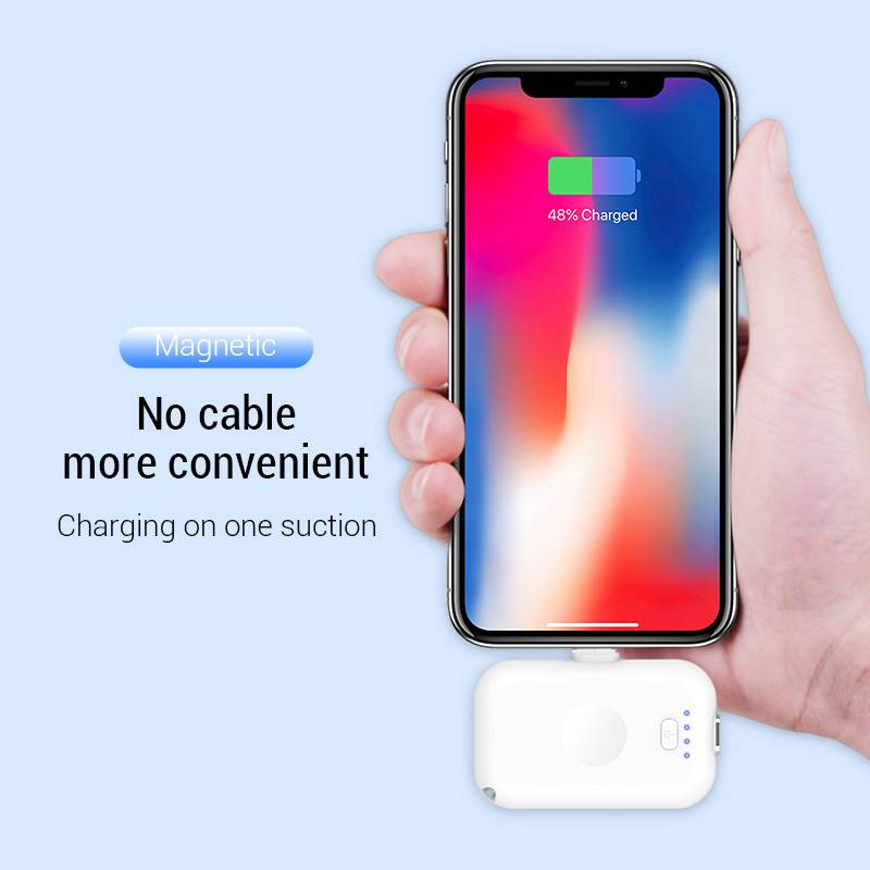 Fast Charging Mini Magnetic Power Bank for Mobile Phones Phone Accessories Color : White 