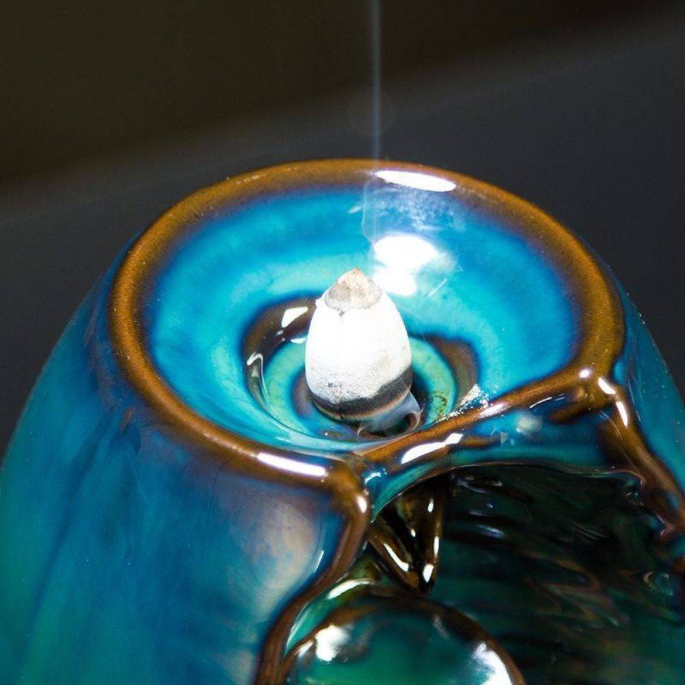 Mountain River Handicraft Incense Holder Home Goods Color : Blue|Brown 