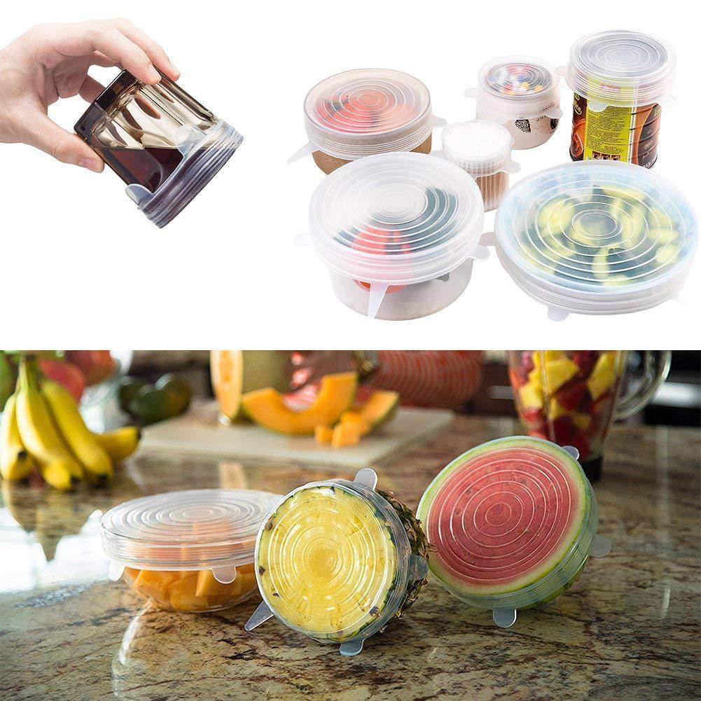 Reusable Silicone Lids 6 Pcs Set Accessories Apparel Backpacks & Bags Best Sellers Consumer Electronics Home Goods Jewelry Phone Accessories Toys Travel & Outdoor Vehicles & Parts Color : Pink|White|Blue|Yellow|4pcs 